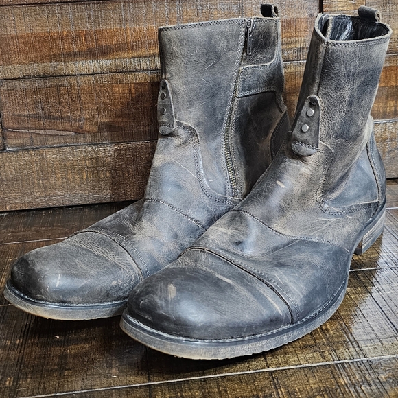 BED|STU Other - Bed Stu Burst Distressed Leather Side Zip Ankle Boots Biker Western Mens Size 13